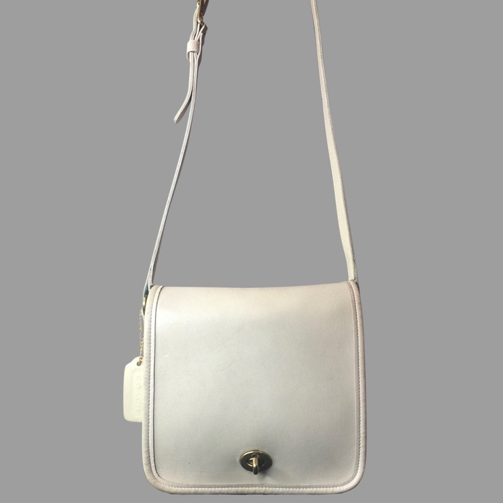 Vintage COACH Companion Bone Glove Tanned Leather Flap Crossbody Bag 9076 - Picture 1 of 17